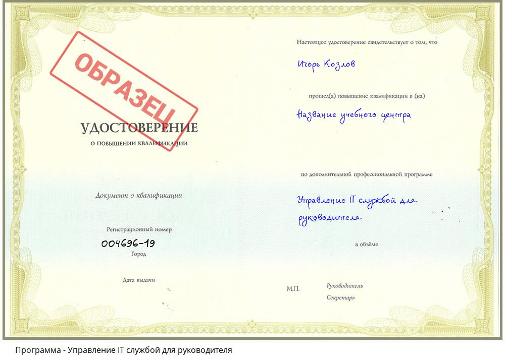 Управление IT службой для руководителя Серов